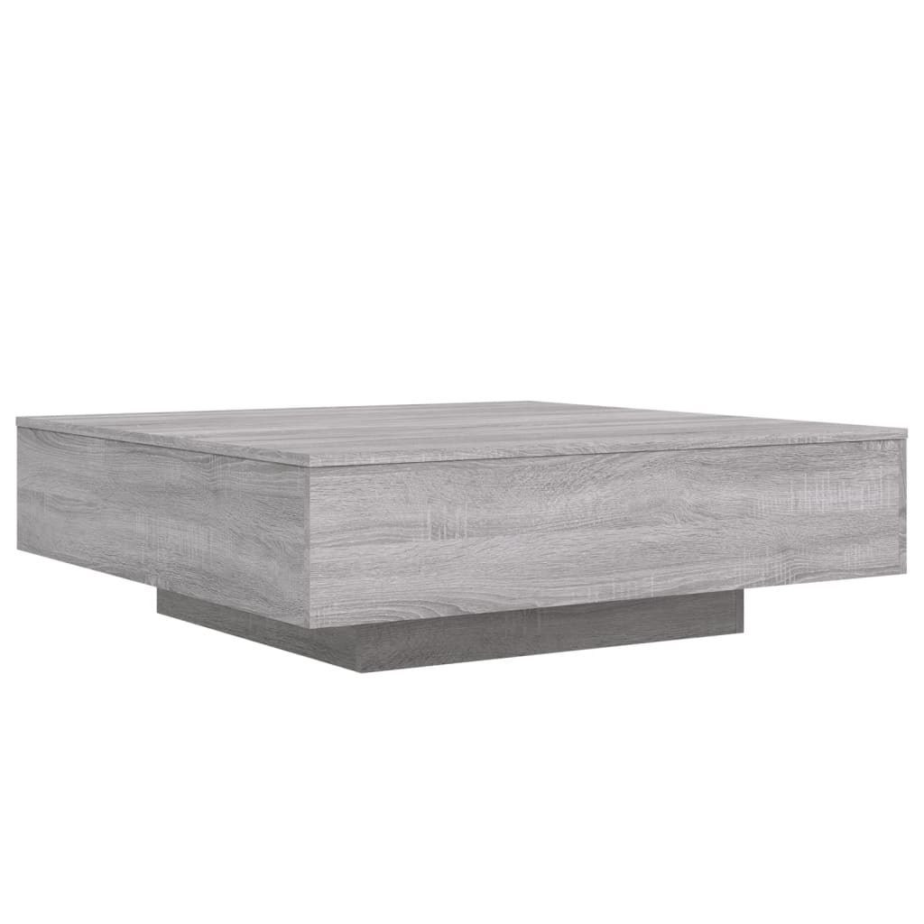 Tavolino da Soggiorno con Luci LED Grigio Sonoma 100x100x31 cm | homemem39