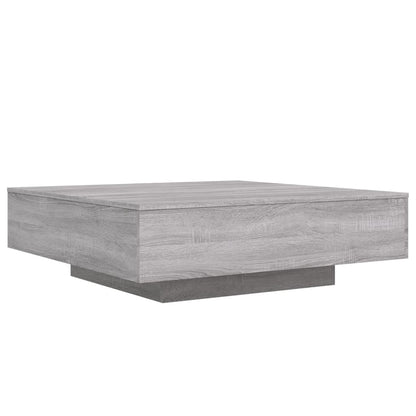 Tavolino da Soggiorno con Luci LED Grigio Sonoma 100x100x31 cm | homemem39