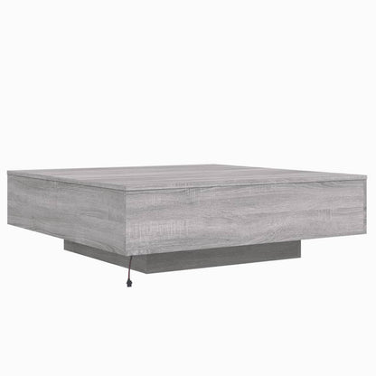 Tavolino da Soggiorno con Luci LED Grigio Sonoma 100x100x31 cm | homemem39