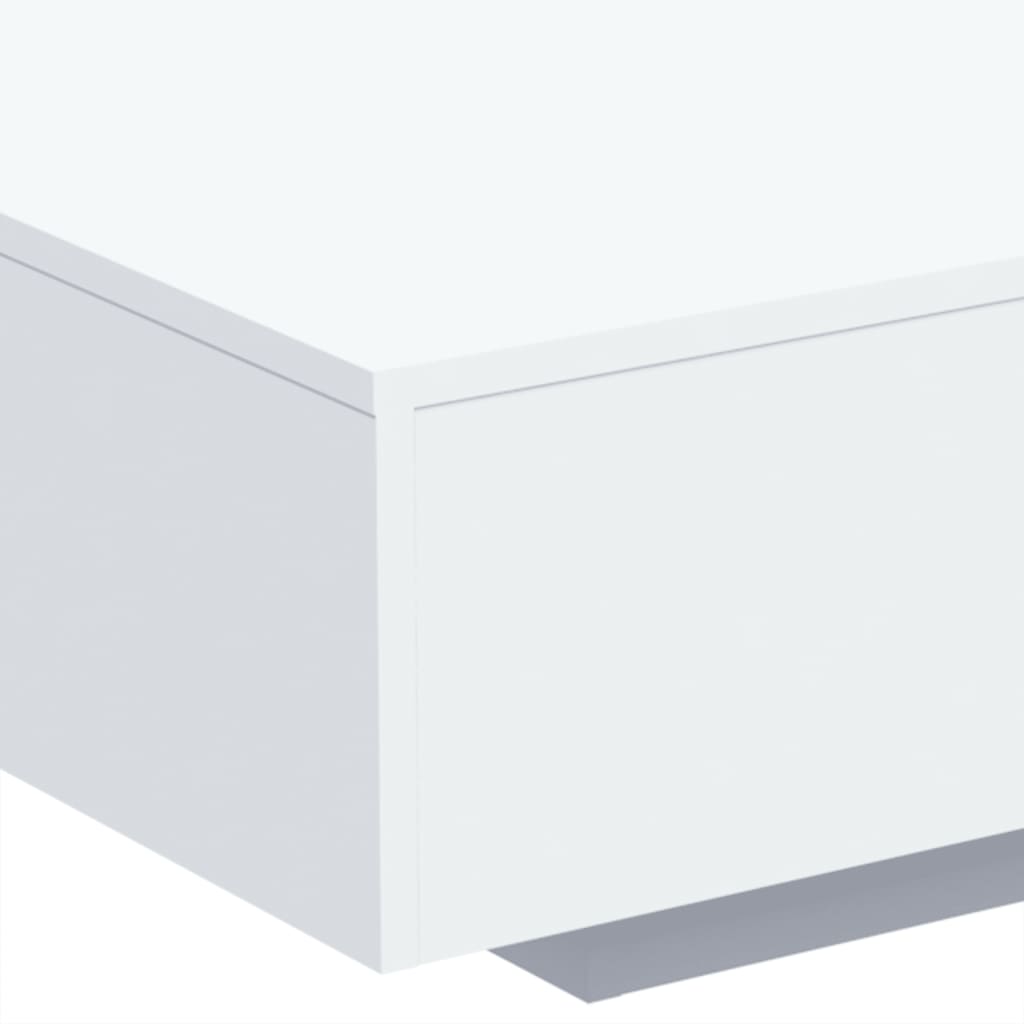 Tavolino da Soggiorno con Luci LED Bianco 85x55x31 cm | homemem39