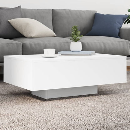 Tavolino da Soggiorno con Luci LED Bianco 85x55x31 cm | homemem39