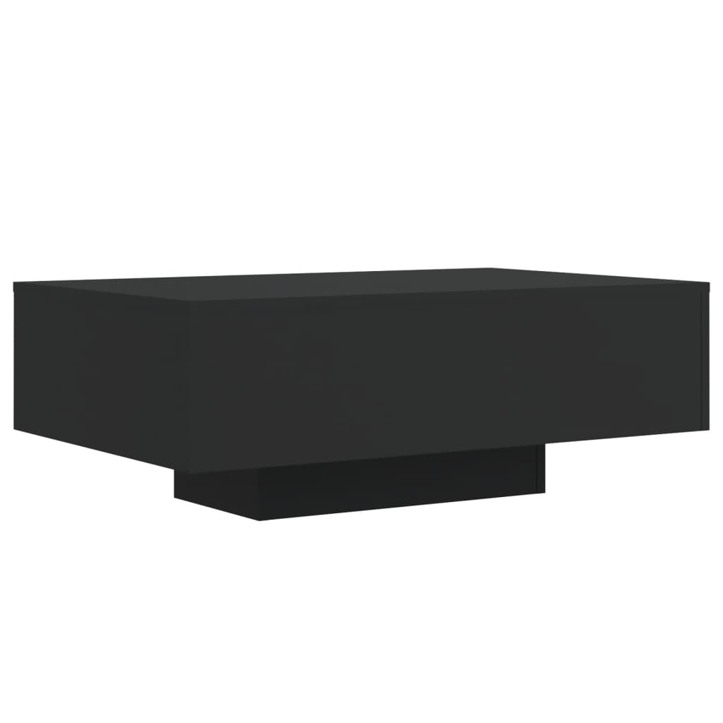 Tavolino da Soggiorno con Luci LED Nero 85x55x31 cm | homemem39