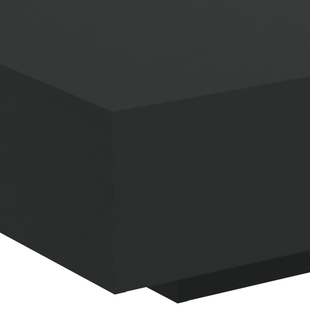Tavolino da Soggiorno con Luci LED Nero 85x55x31 cm