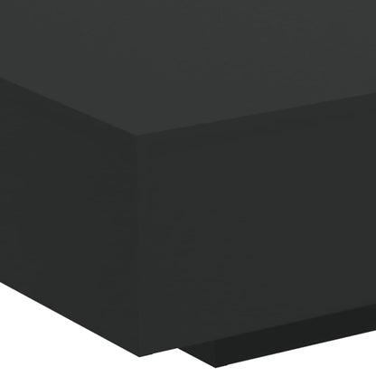 Tavolino da Soggiorno con Luci LED Nero 85x55x31 cm