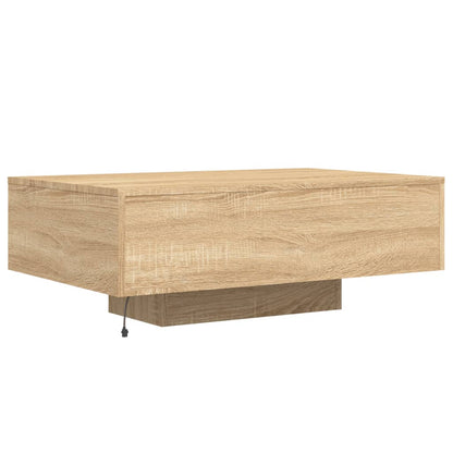 Tavolino da Soggiorno con Luci LED Rovere Sonoma 85x55x31 cm | homemem39