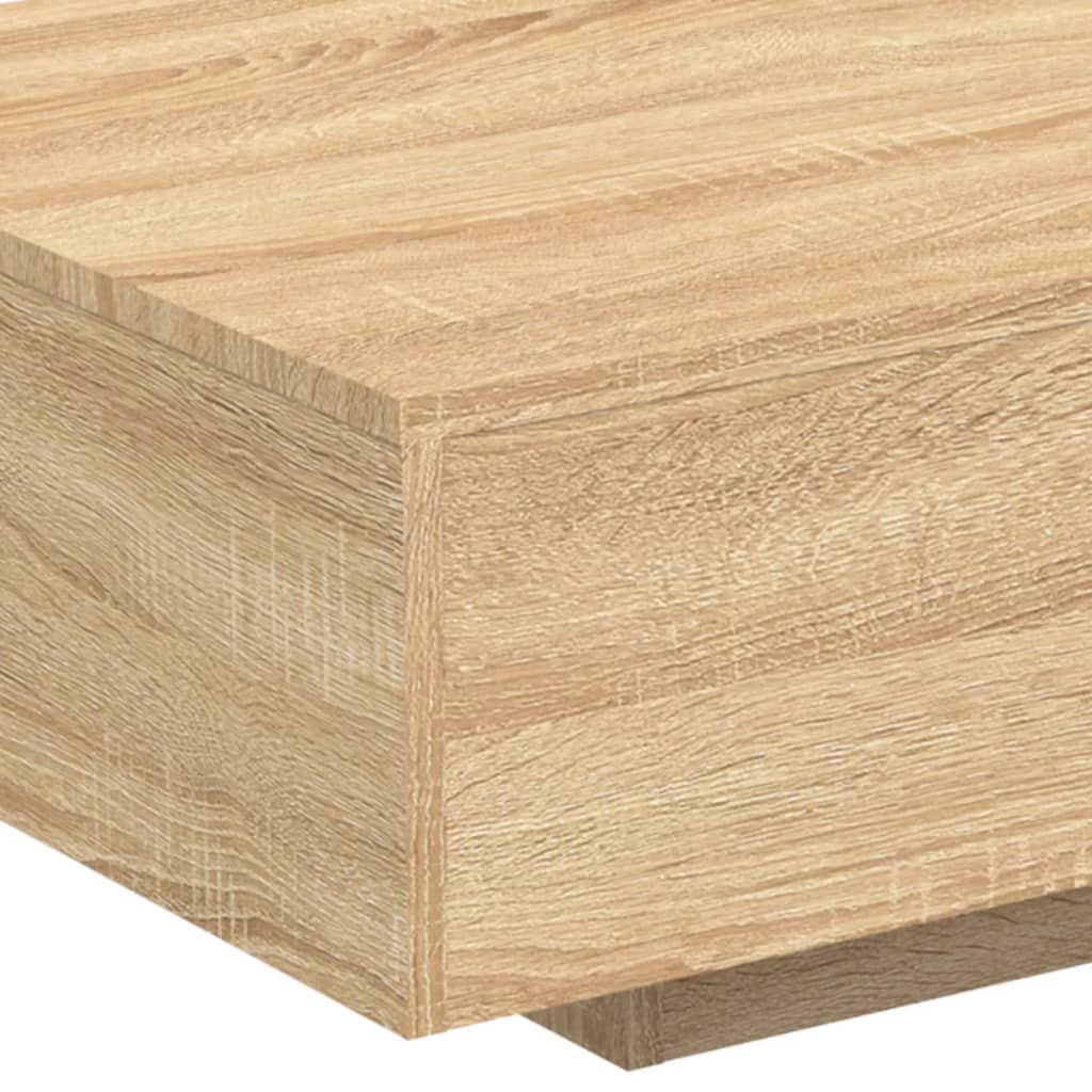Tavolino da Soggiorno con Luci LED Rovere Sonoma 85x55x31 cm | homemem39