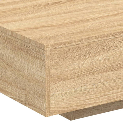 Tavolino da Soggiorno con Luci LED Rovere Sonoma 85x55x31 cm | homemem39