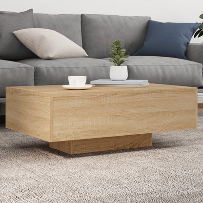 Tavolino da Soggiorno con Luci LED Rovere Sonoma 85x55x31 cm | homemem39