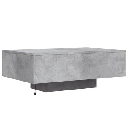 Tavolino da Soggiorno con Luci LED Grigio Cemento 85x55x31 cm | homemem39