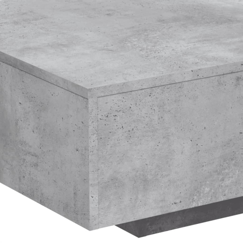 Tavolino da Soggiorno con Luci LED Grigio Cemento 85x55x31 cm