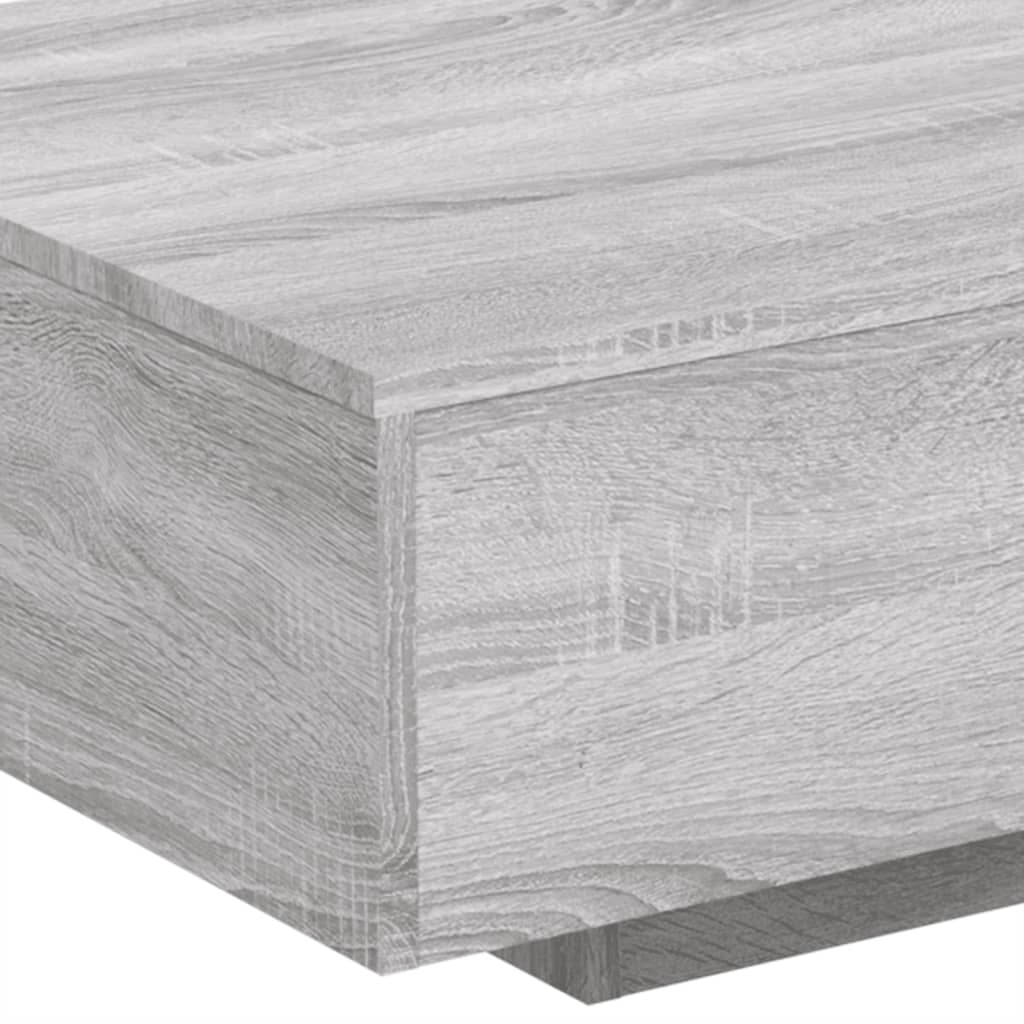 Tavolino da Soggiorno con Luci LED Grigio Sonoma 85x55x31 cm | homemem39