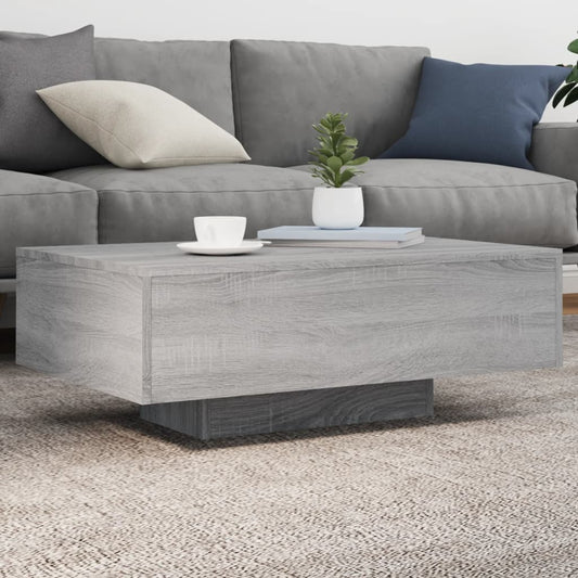 Tavolino da Soggiorno con Luci LED Grigio Sonoma 85x55x31 cm | homemem39