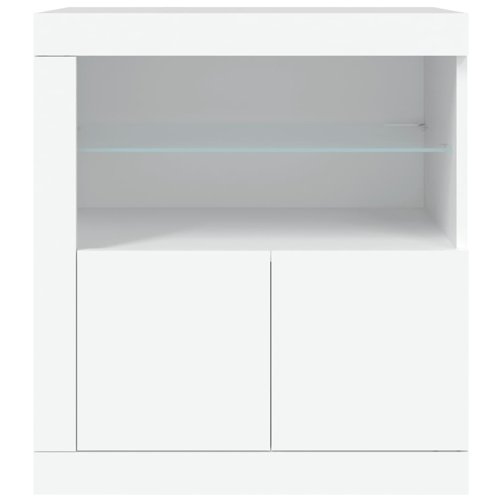 Credenza con Luci LED Bianca 60,5x37x67 cm - homemem39