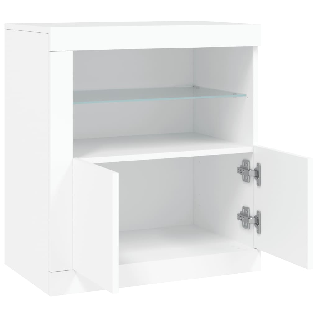 Credenza con Luci LED Bianca 60,5x37x67 cm - homemem39