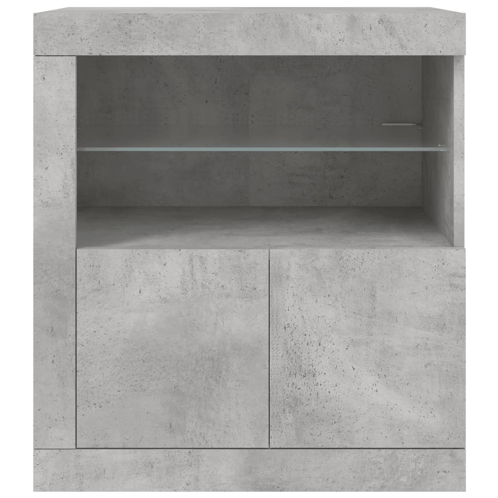 Credenza con Luci LED Grigio Cemento 60,5x37x67 cm - homemem39