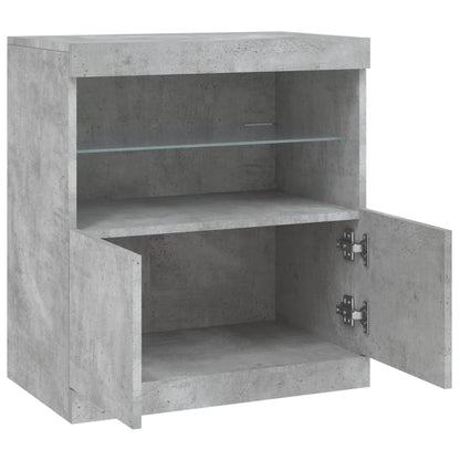 Credenza con Luci LED Grigio Cemento 60,5x37x67 cm - homemem39