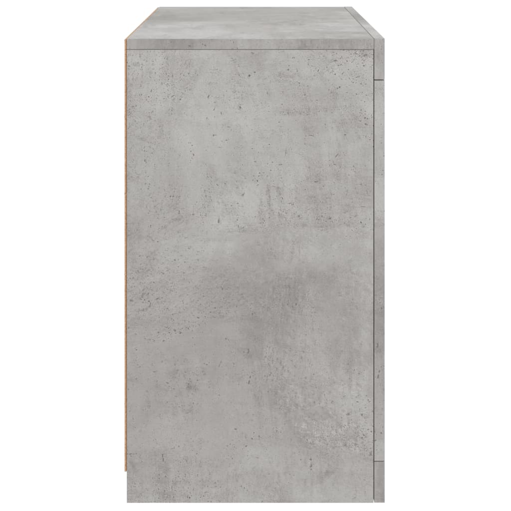 Credenza con Luci LED Grigio Cemento 60,5x37x67 cm - homemem39