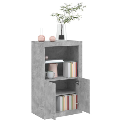 Armadietto con Luci LED Grigio Cemento in Legno Multistrato | homemem39