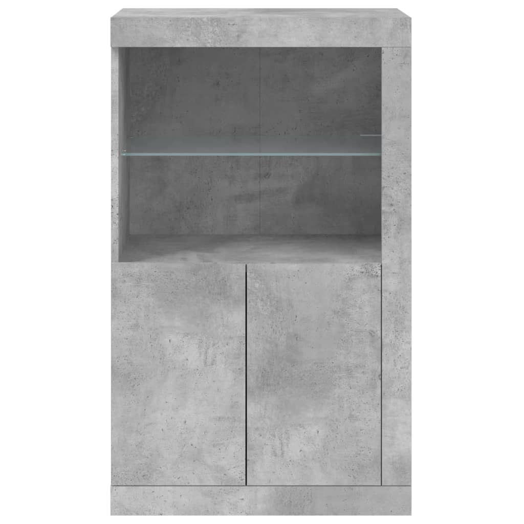 Armadietto con Luci LED Grigio Cemento in Legno Multistrato | homemem39