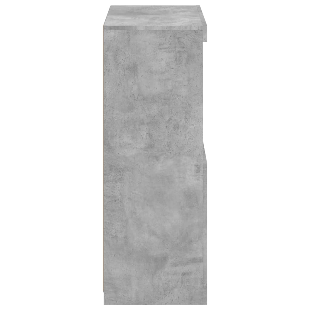 Armadietto con Luci LED Grigio Cemento in Legno Multistrato | homemem39