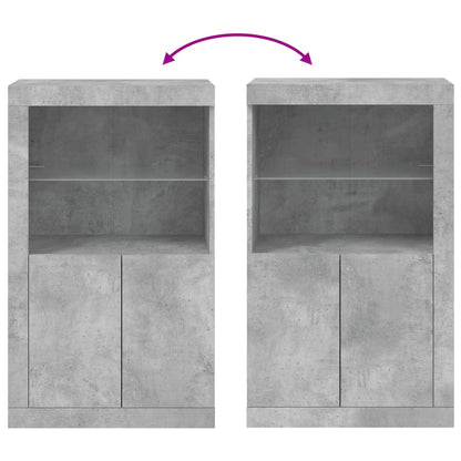 Armadietto con Luci LED Grigio Cemento in Legno Multistrato | homemem39