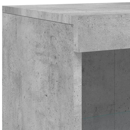 Armadietto con Luci LED Grigio Cemento in Legno Multistrato | homemem39