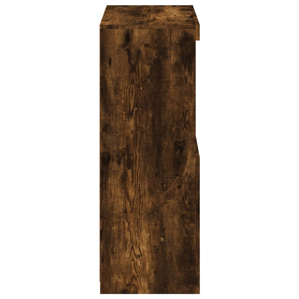 Armadietto con Luci LED Rovere Fumo in Legno Multistrato | homemem39