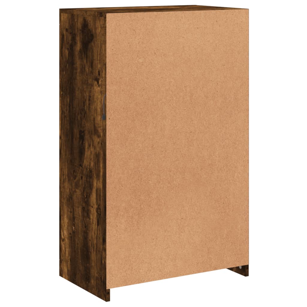 Armadietto con Luci LED Rovere Fumo in Legno Multistrato | homemem39