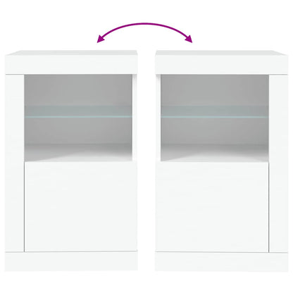 Armadietto con Luci LED Bianco in Legno Multistrato - homemem39