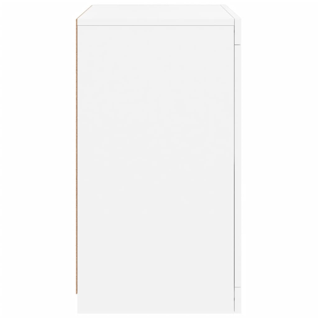 Armadietti con Luci LED 2pz Bianchi in Legno Multistrato | homemem39