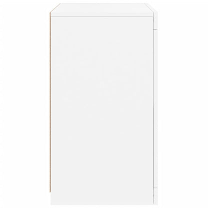 Armadietti con Luci LED 2pz Bianchi in Legno Multistrato | homemem39