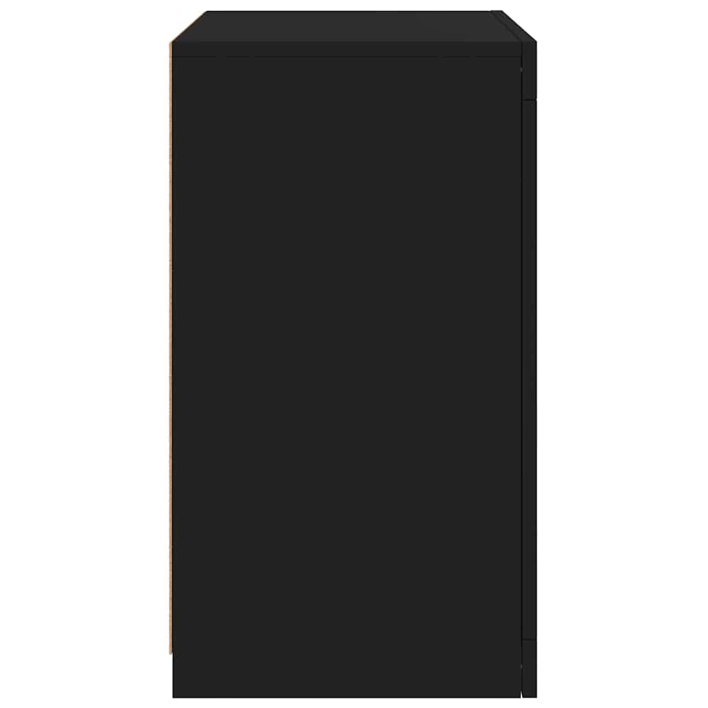 Armadietto con Luci LED Nero in Legno Multistrato | homemem39