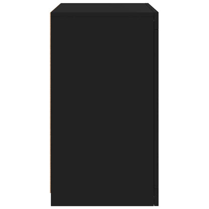 Armadietto con Luci LED Nero in Legno Multistrato | homemem39