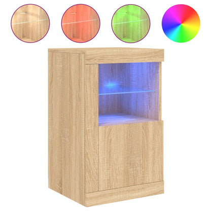 Armadietti con Luci LED 2pz Rovere Sonoma in Legno Multistrato | homemem39