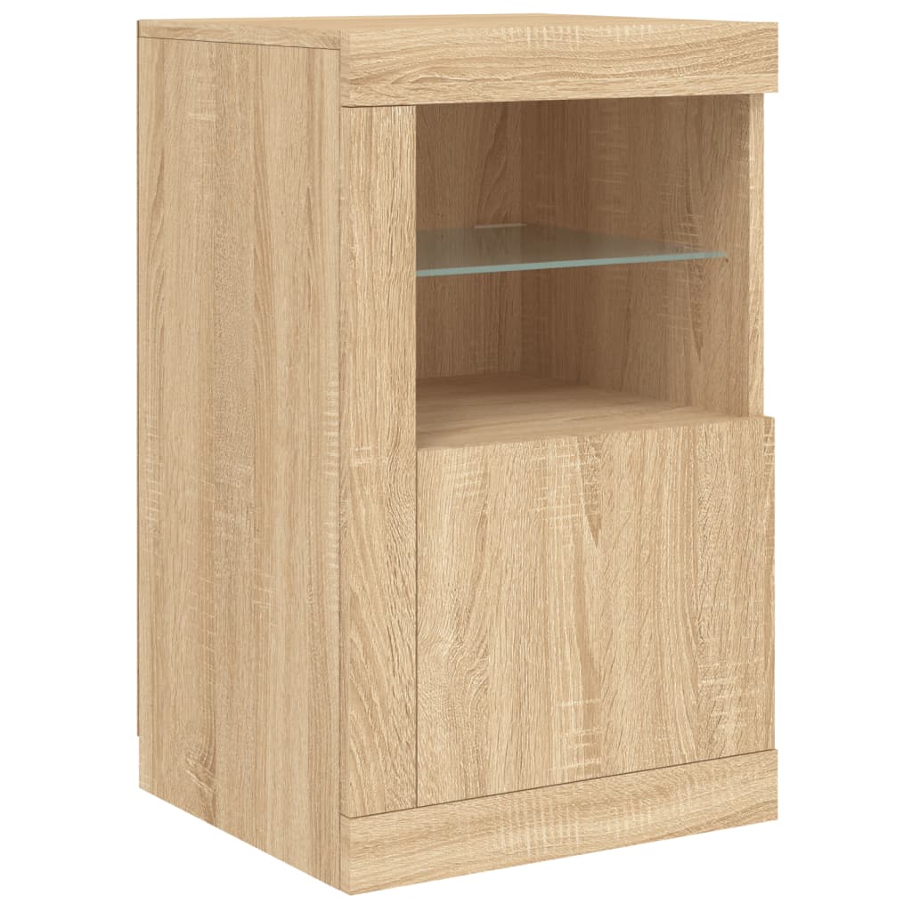 Armadietti con Luci LED 2pz Rovere Sonoma in Legno Multistrato | homemem39