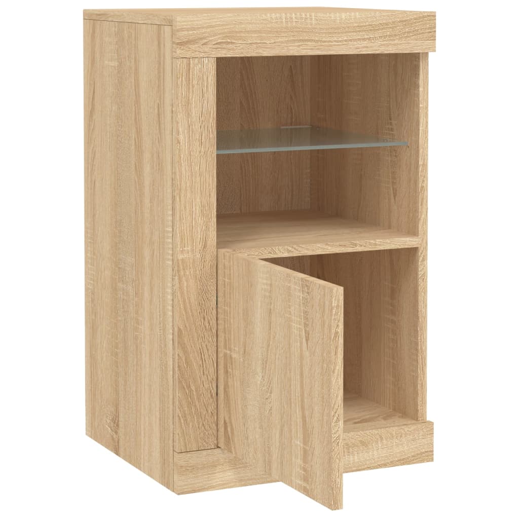 Armadietti con Luci LED 2pz Rovere Sonoma in Legno Multistrato | homemem39