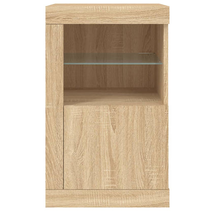 Armadietti con Luci LED 2pz Rovere Sonoma in Legno Multistrato | homemem39