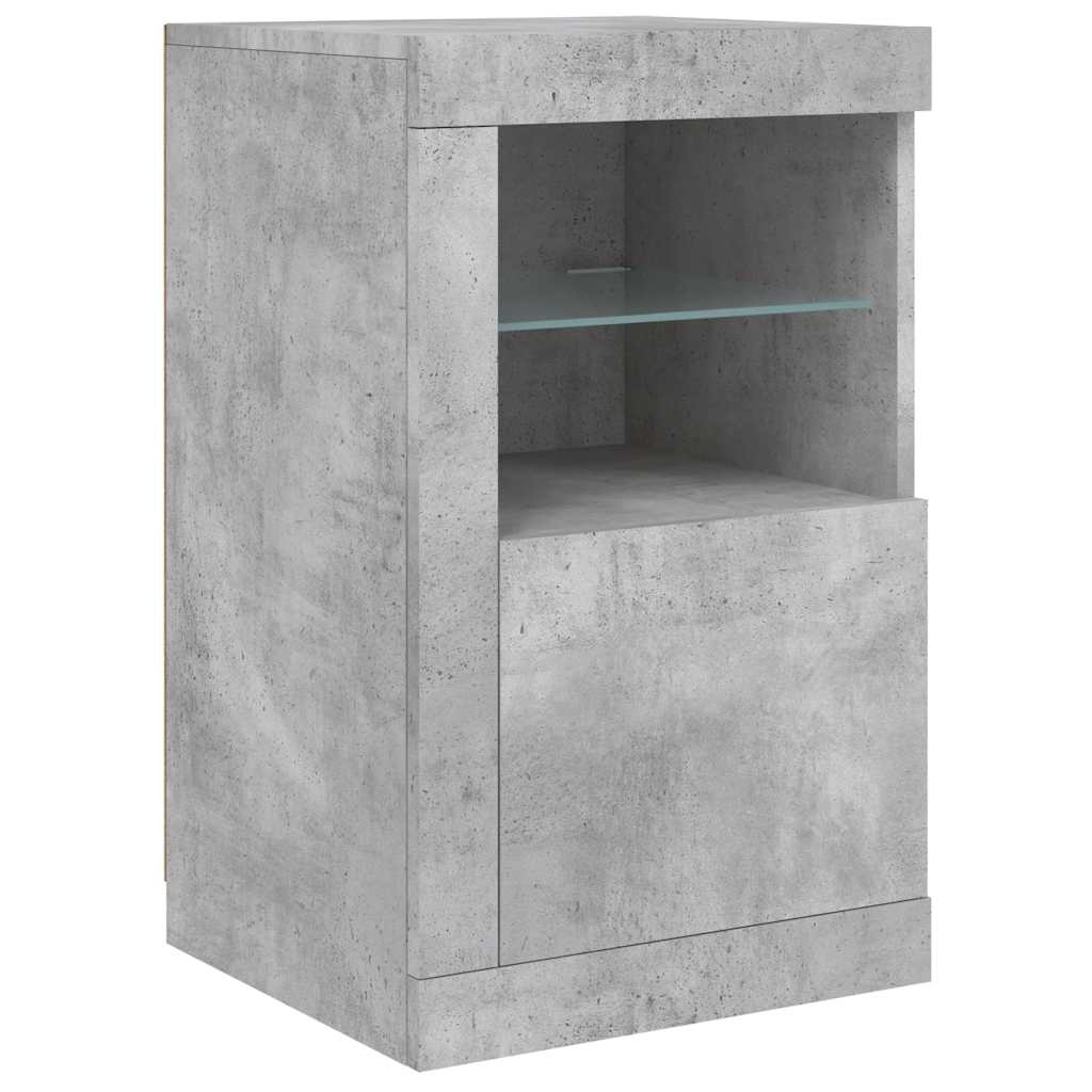 Armadietto con Luci LED Grigio Cemento in Legno Multistrato | homemem39
