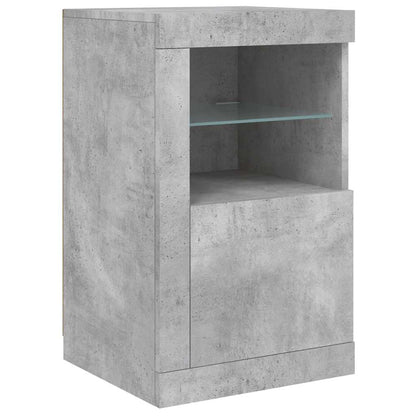 Armadietto con Luci LED Grigio Cemento in Legno Multistrato | homemem39