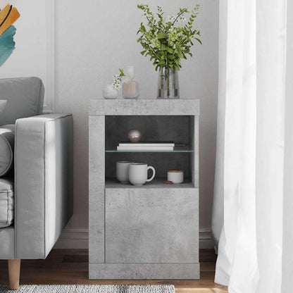Armadietto con Luci LED Grigio Cemento in Legno Multistrato | homemem39