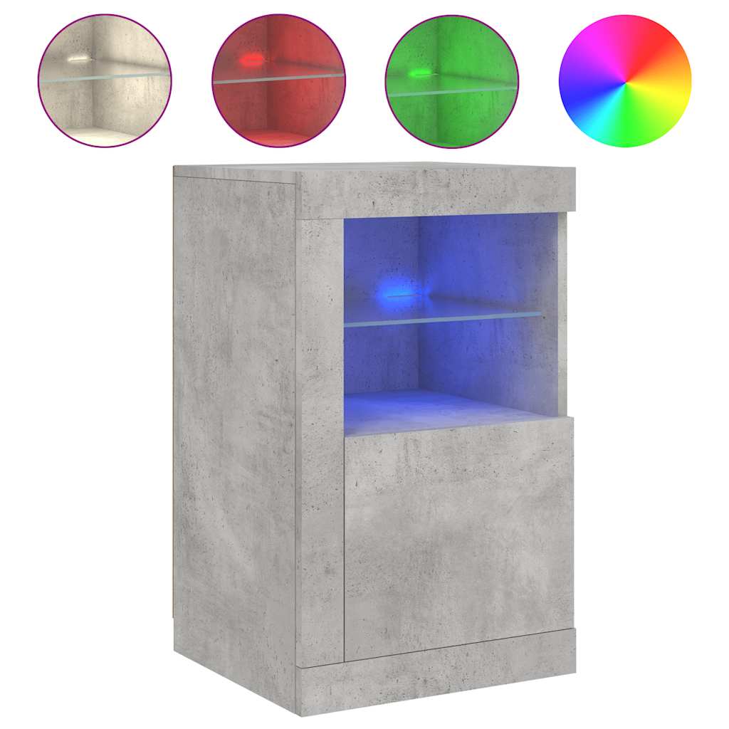 Armadietto con Luci LED Grigio Cemento in Legno Multistrato | homemem39