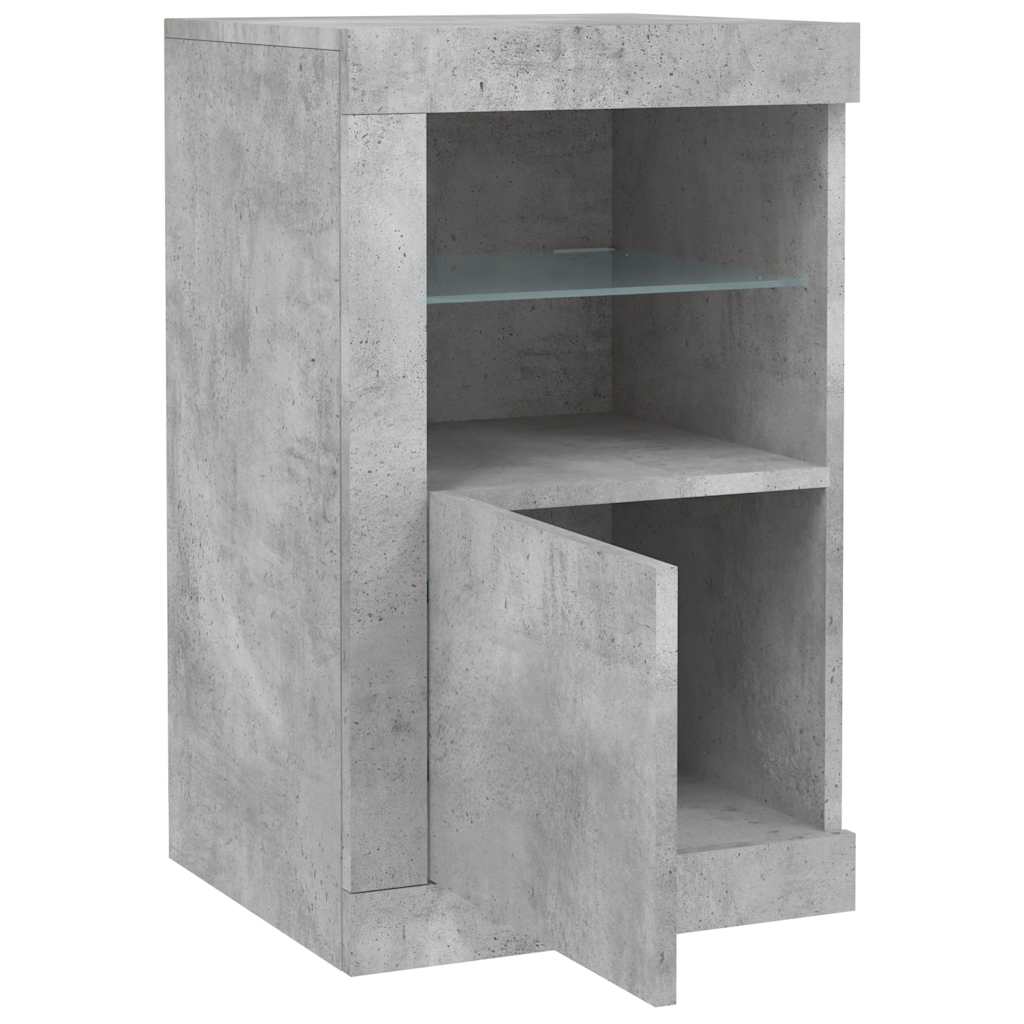 Armadietto con Luci LED Grigio Cemento in Legno Multistrato | homemem39