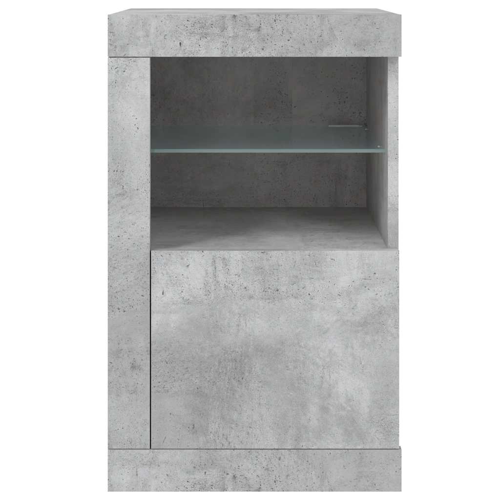 Armadietto con Luci LED Grigio Cemento in Legno Multistrato | homemem39