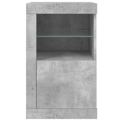 Armadietto con Luci LED Grigio Cemento in Legno Multistrato | homemem39