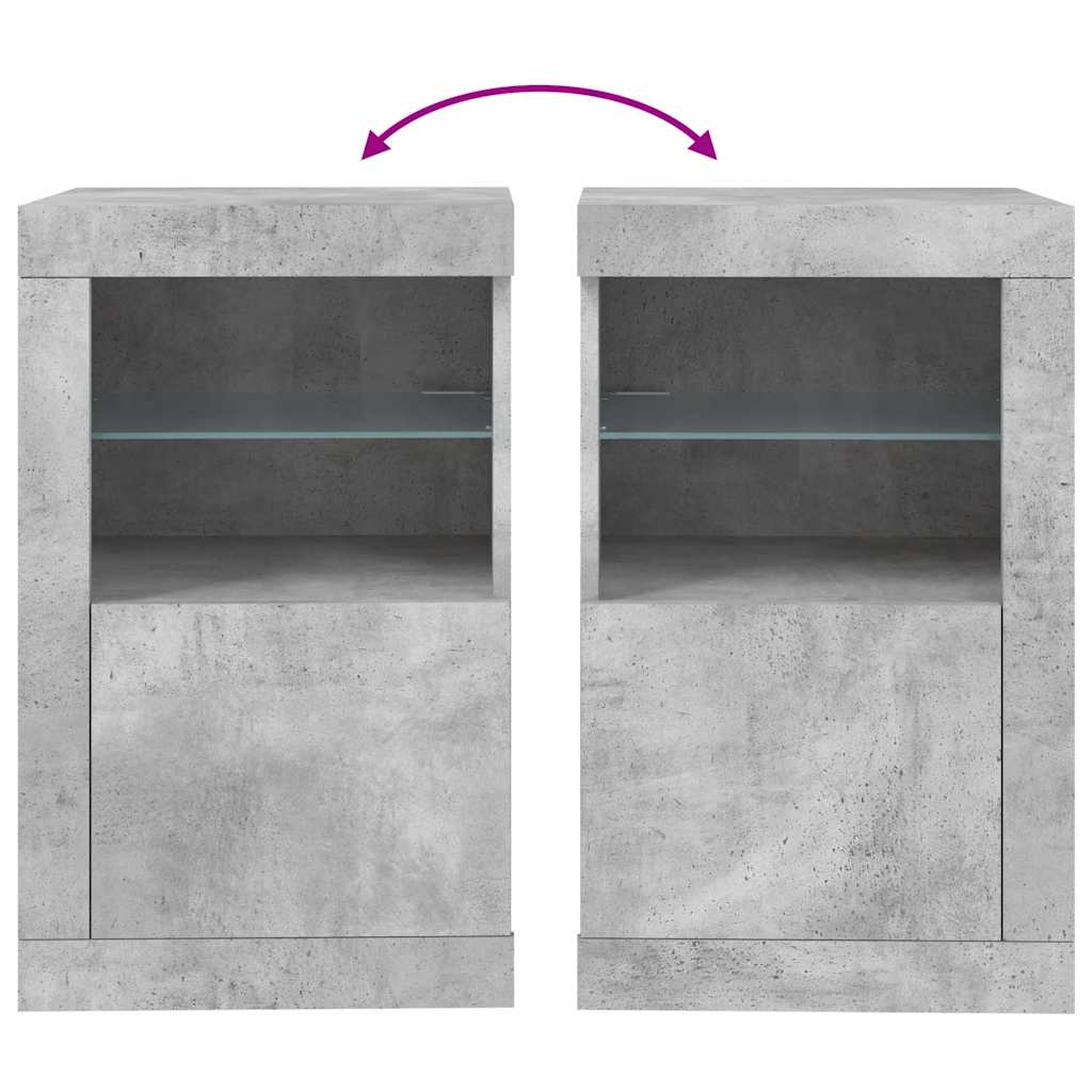 Armadietto con Luci LED Grigio Cemento in Legno Multistrato | homemem39