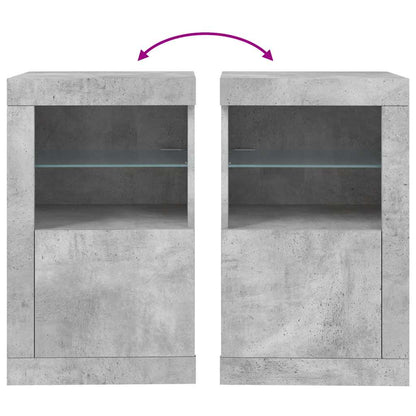 Armadietto con Luci LED Grigio Cemento in Legno Multistrato | homemem39