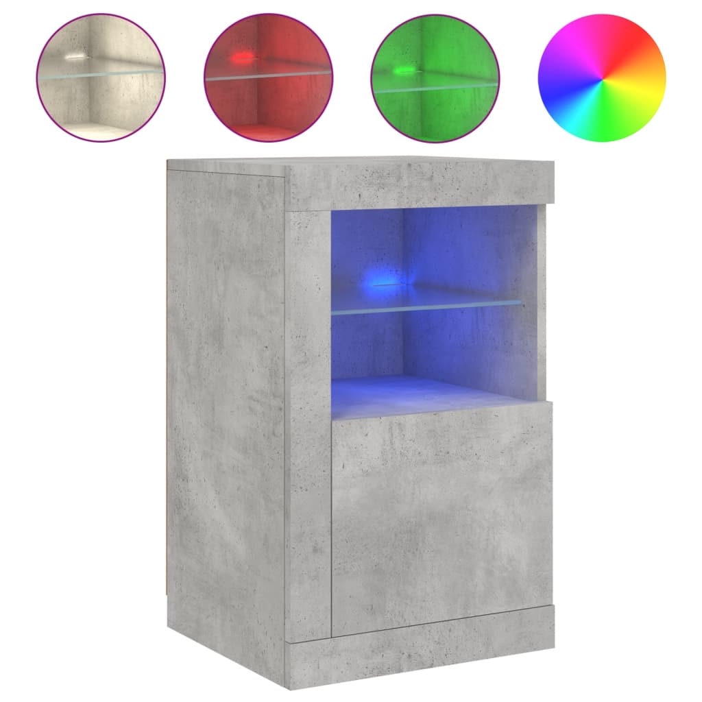 Armadietti con Luci LED 2pz Grigio Cemento in Legno Multistrato | homemem39