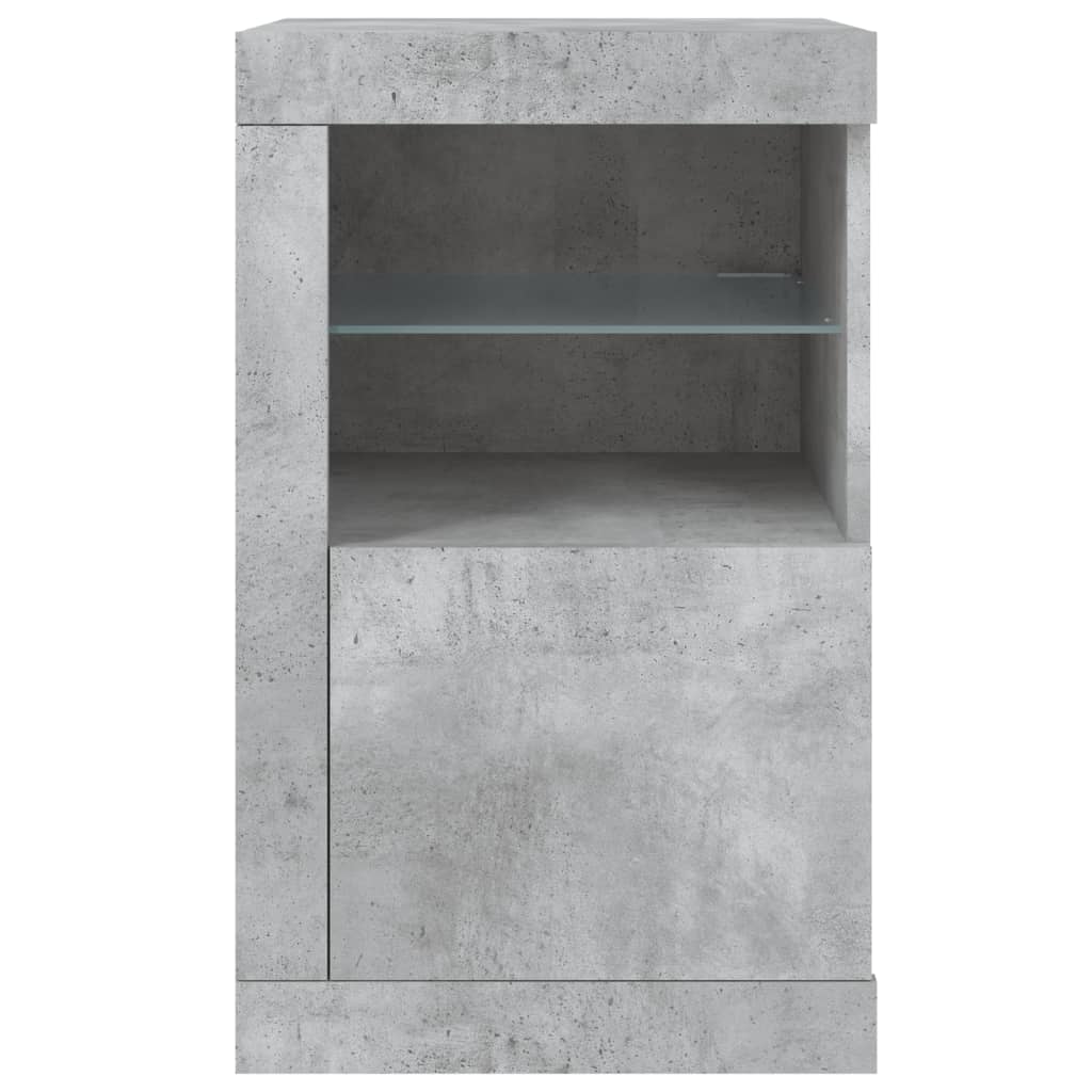 Armadietti con Luci LED 2pz Grigio Cemento in Legno Multistrato | homemem39