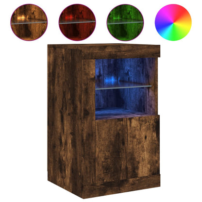 Armadietti con Luci LED 2pz Rovere Fumo in Legno Multistrato | homemem39