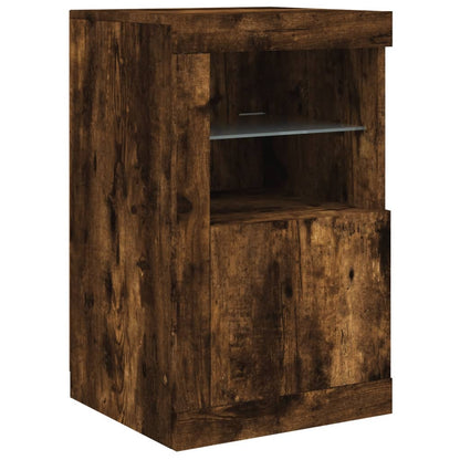 Armadietti con Luci LED 2pz Rovere Fumo in Legno Multistrato | homemem39
